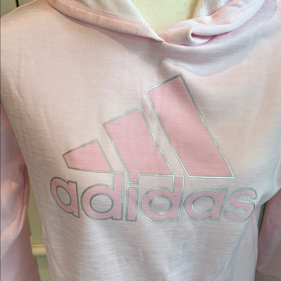 NEW Adidas Kids Light Pink Hoodie- Size Kids 7/8- Adidas Kids sweatshirt - Picture 2 of 7